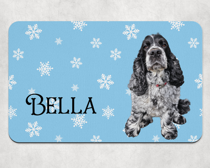 Personalised Christmas Pet Portrait bowl mat