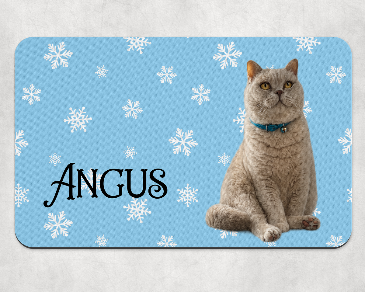 Personalised Christmas Pet Portrait bowl mat