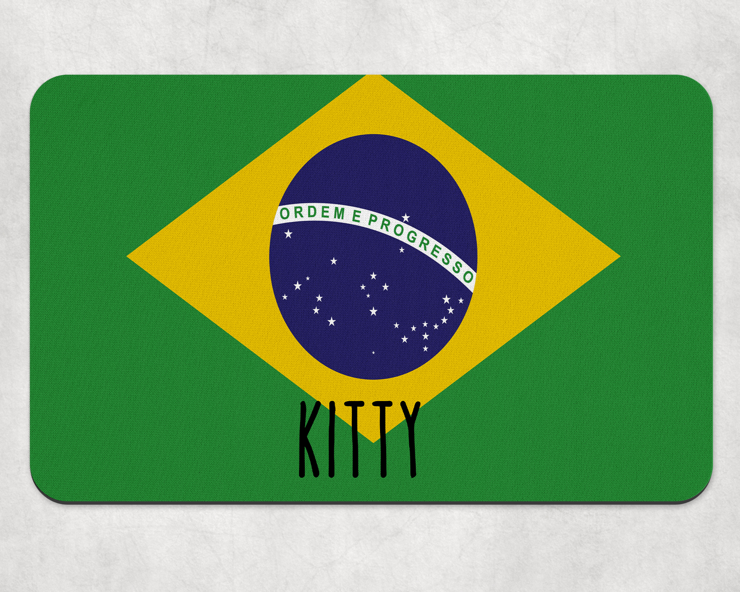Personalised Pet Bowl Mat Flag Design