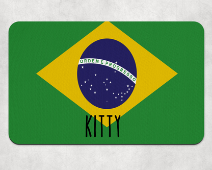 Personalised Pet Bowl Mat Flag Design