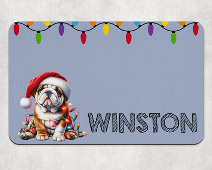 Personalised Christmas Bowl Mat Dog Breed Design