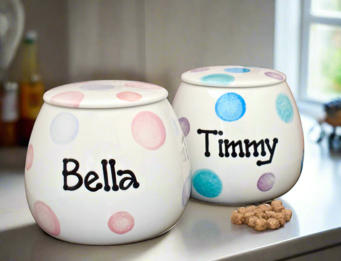 Personalised Treat Jar Spotty Design