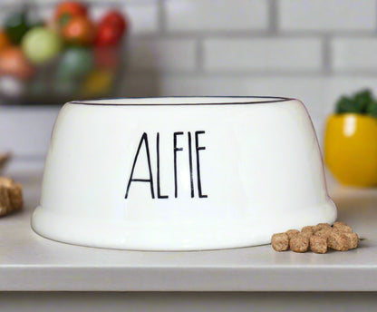 Personalised Slanted Skinny Font Bowl