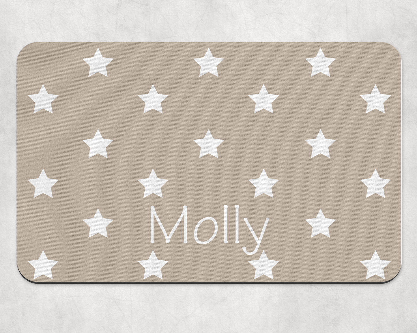 Personalised Pet Bowl Mat Polka Star Design