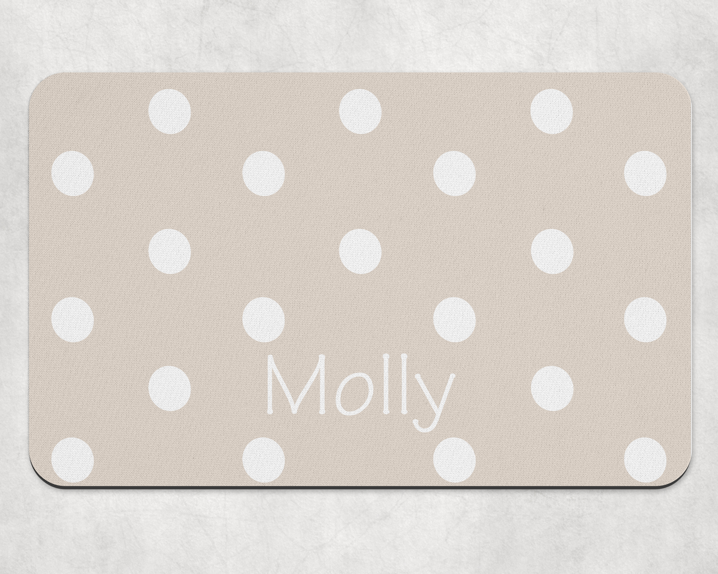 Personalised Pet Bowl Mat Polka Dot Design