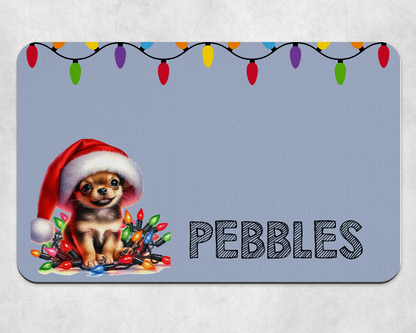 Personalised Christmas Bowl Mat Dog Breed Design