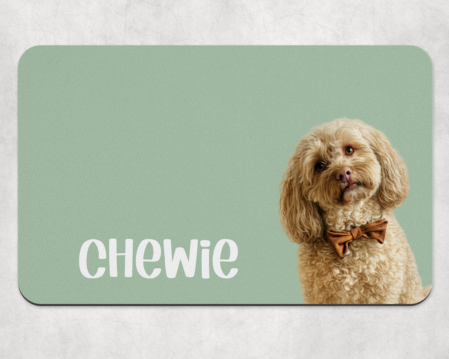 Personalised Pet Bowl Mat Portrait Design