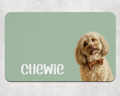 Personalised Pet Bowl Mat Portrait Design