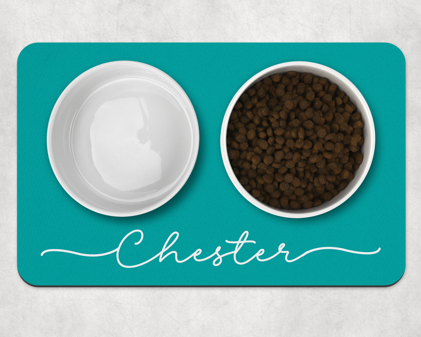 Personalised Pet Bowl Mat Flat Colour Design