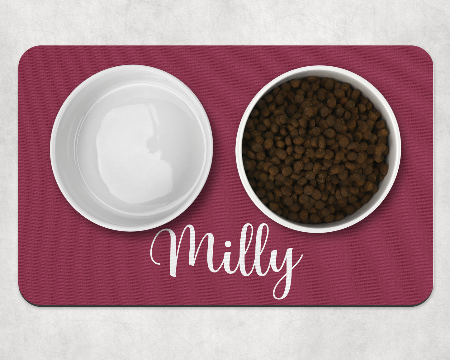Personalised Pet Bowl Mat Flat Colour Design