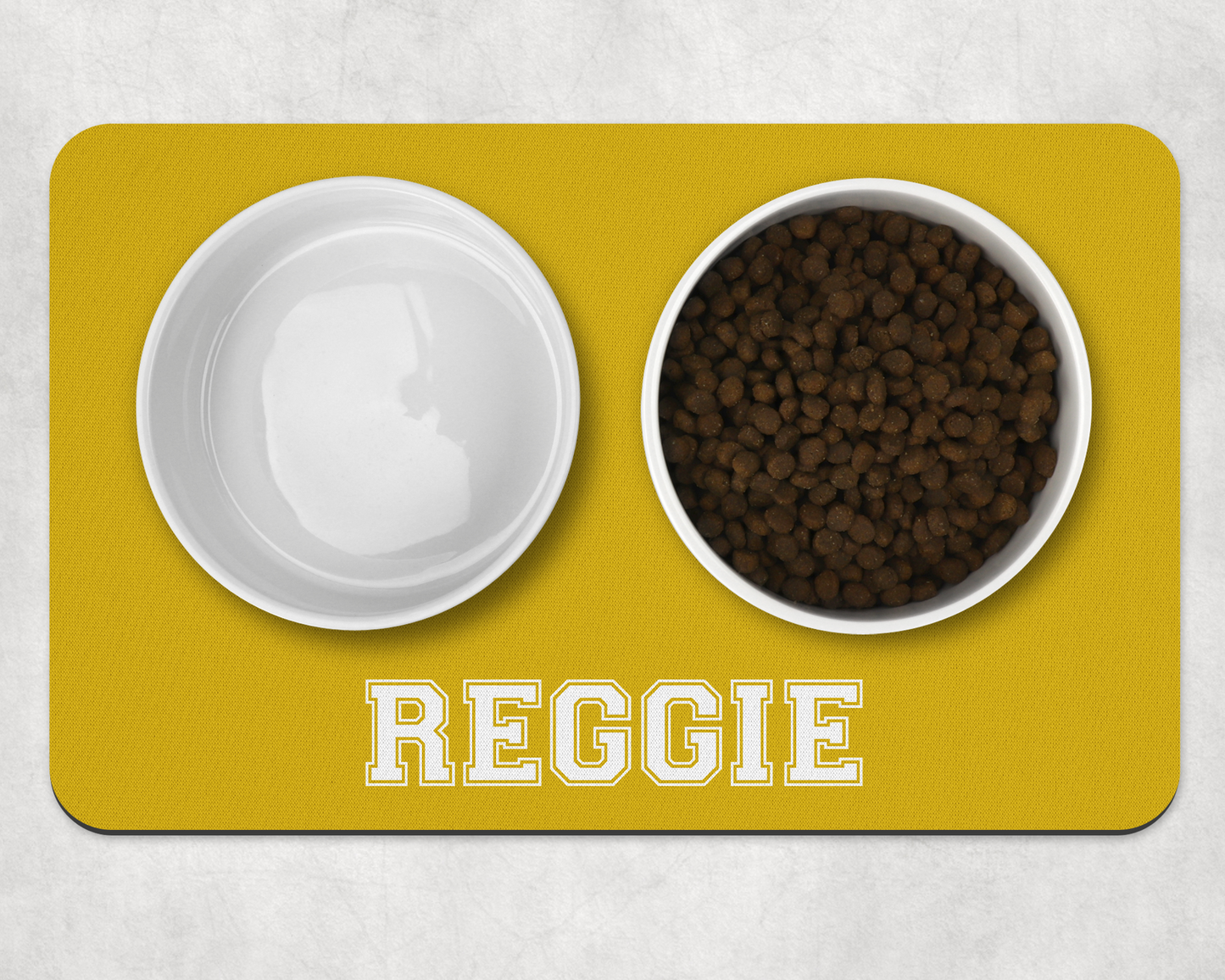 Personalised Pet Bowl Mat Flat Colour Design