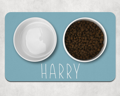 Personalised Pet Bowl Mat Flat Colour Design