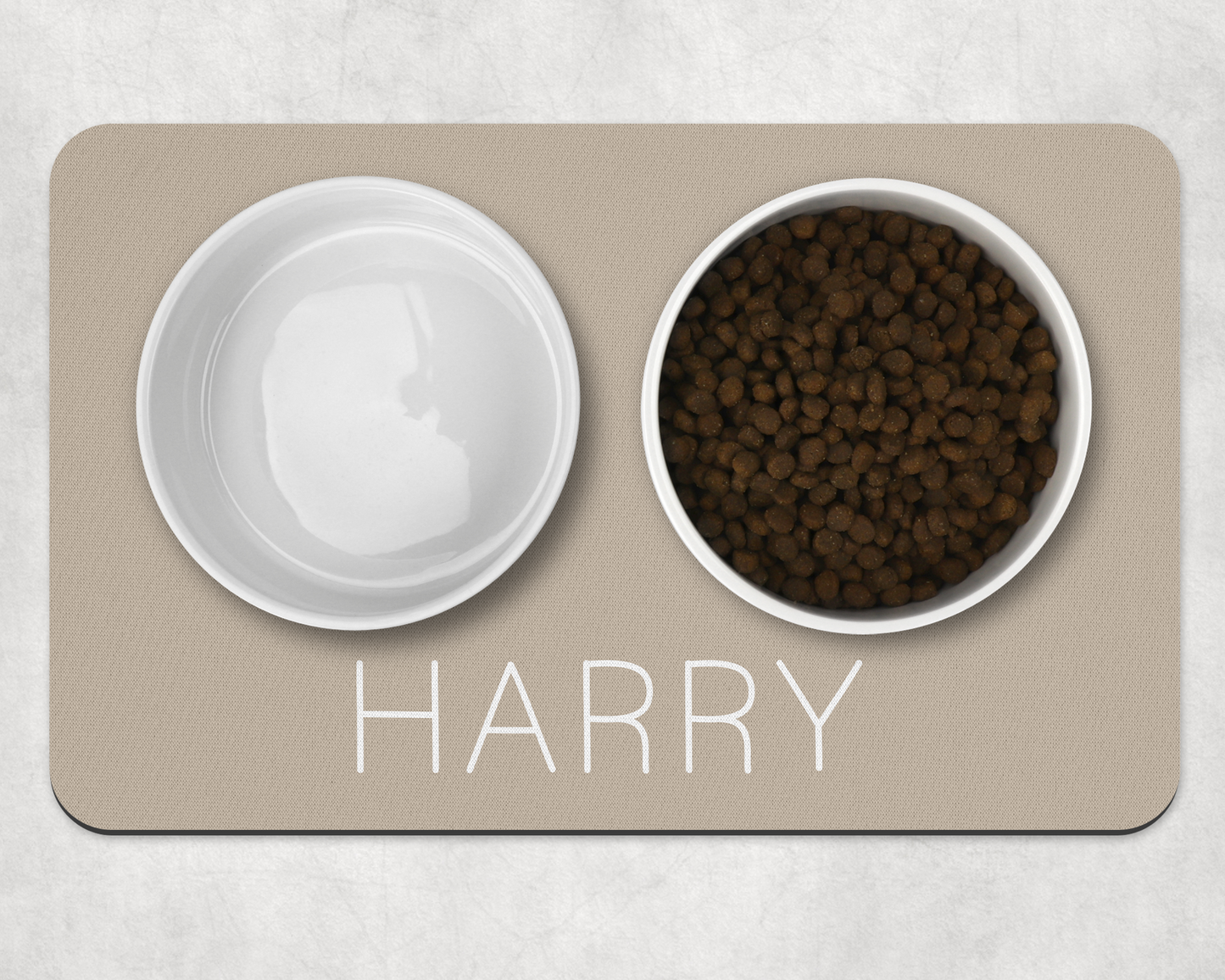 Personalised Pet Bowl Mat Flat Colour Design