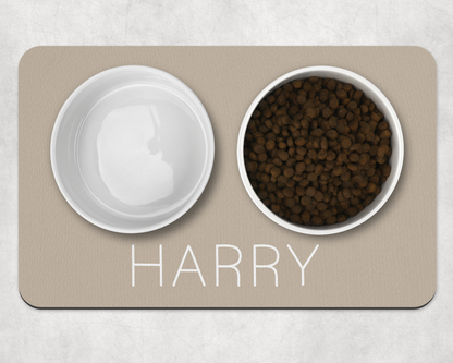 Personalised Pet Bowl Mat Flat Colour Design