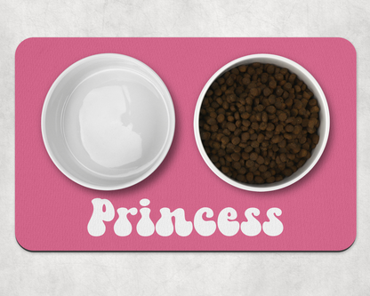 Personalised Pet Bowl Mat Flat Colour Design