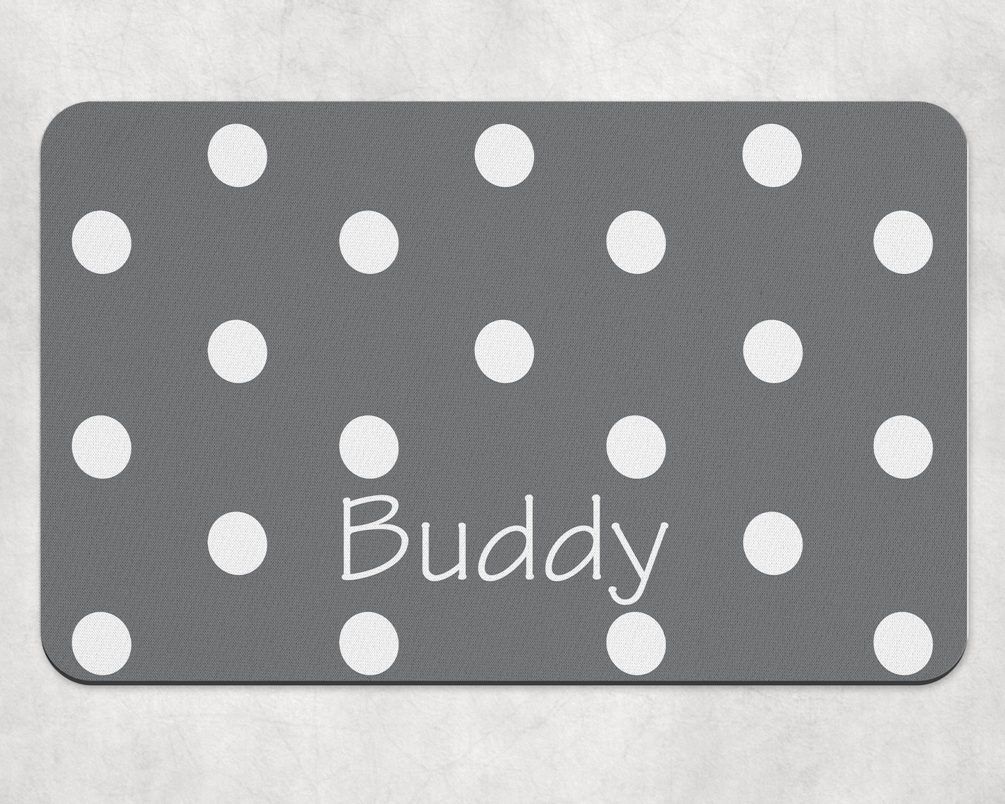 Personalised Pet Bowl Mat Polka Dot Design