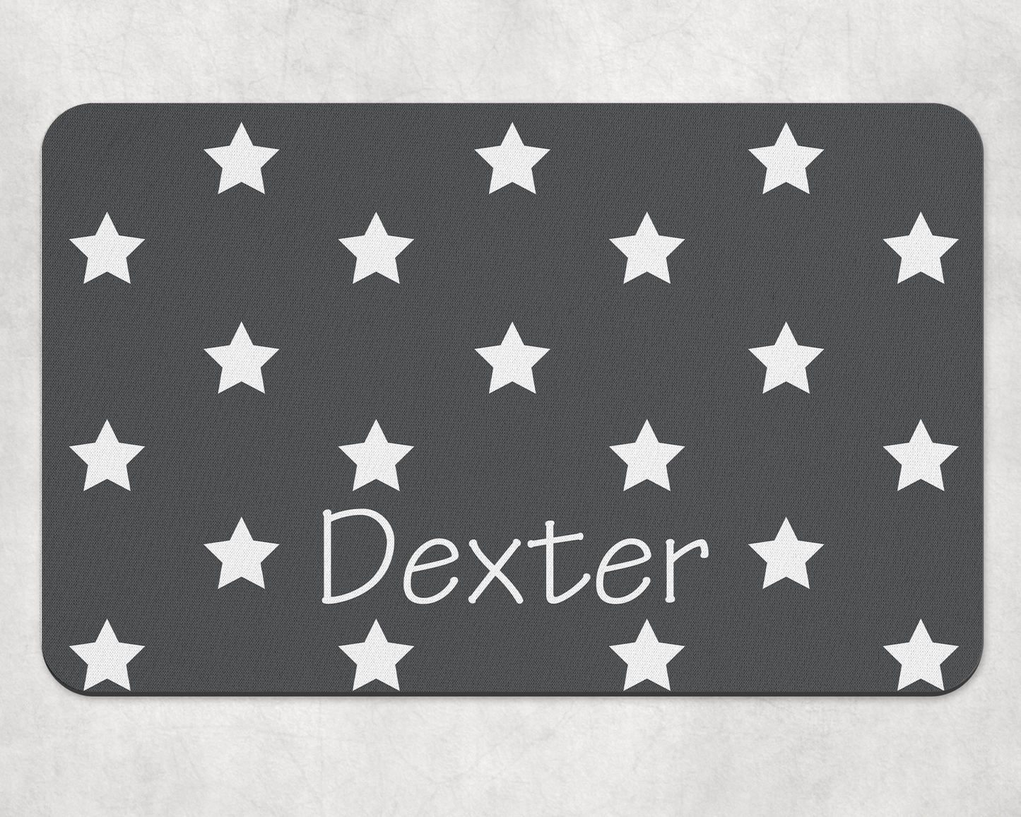 Personalised Pet Bowl Mat Polka Star Design