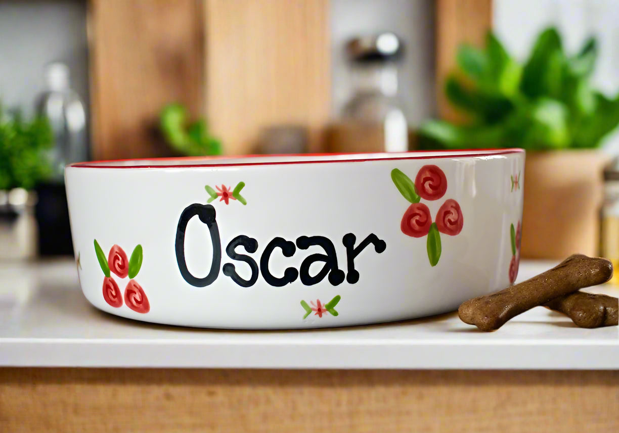 Personalised Straight Sided Roses Bowl