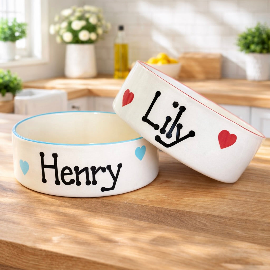 Personalised Straight Sided Love Heart bowl