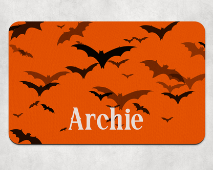 Personalised Pet Bowl Mat Halloween Design