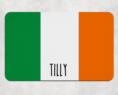 Personalised Pet Bowl Mat Flag Design