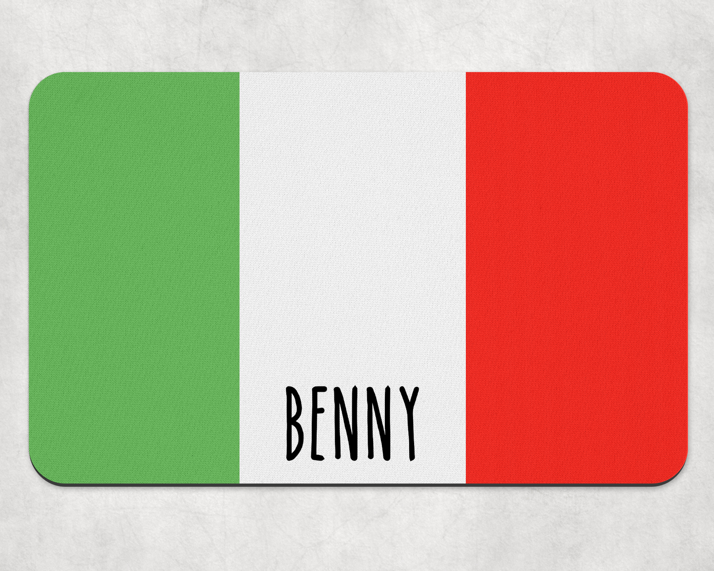Personalised Pet Bowl Mat Flag Design