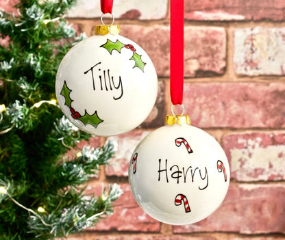 Personalised Ceramic Christmas Bauble