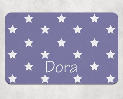 Personalised Pet Bowl Mat Polka Star Design