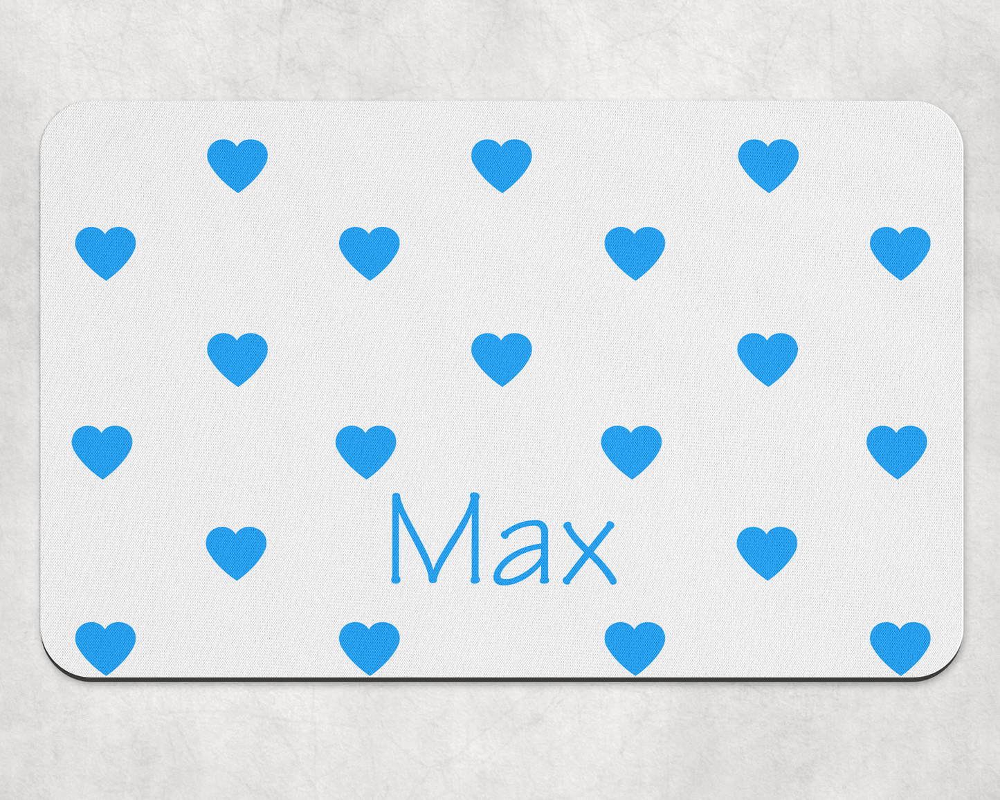 Personalised Pet Bowl Mat Heart Confetti Design