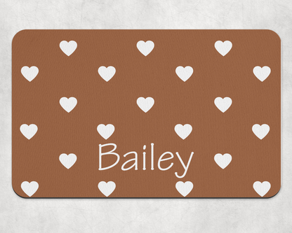 Personalised Pet Bowl Mat Love Pop Design