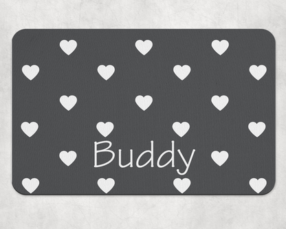 Personalised Pet Bowl Mat Love Pop Design