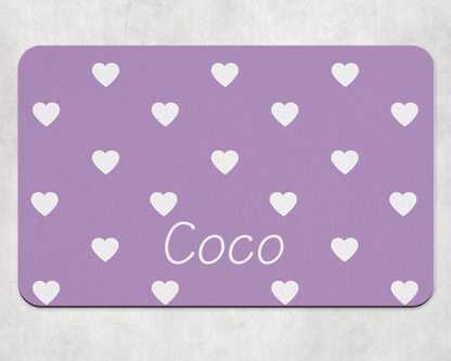 Personalised Pet Bowl Mat Love Pop Design