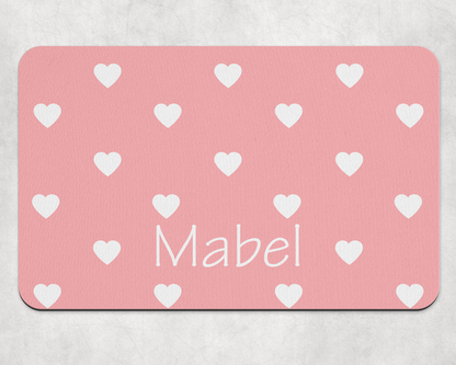 Personalised Pet Bowl Mat Love Pop Design