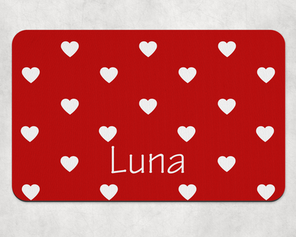 Personalised Pet Bowl Mat Love Pop Design