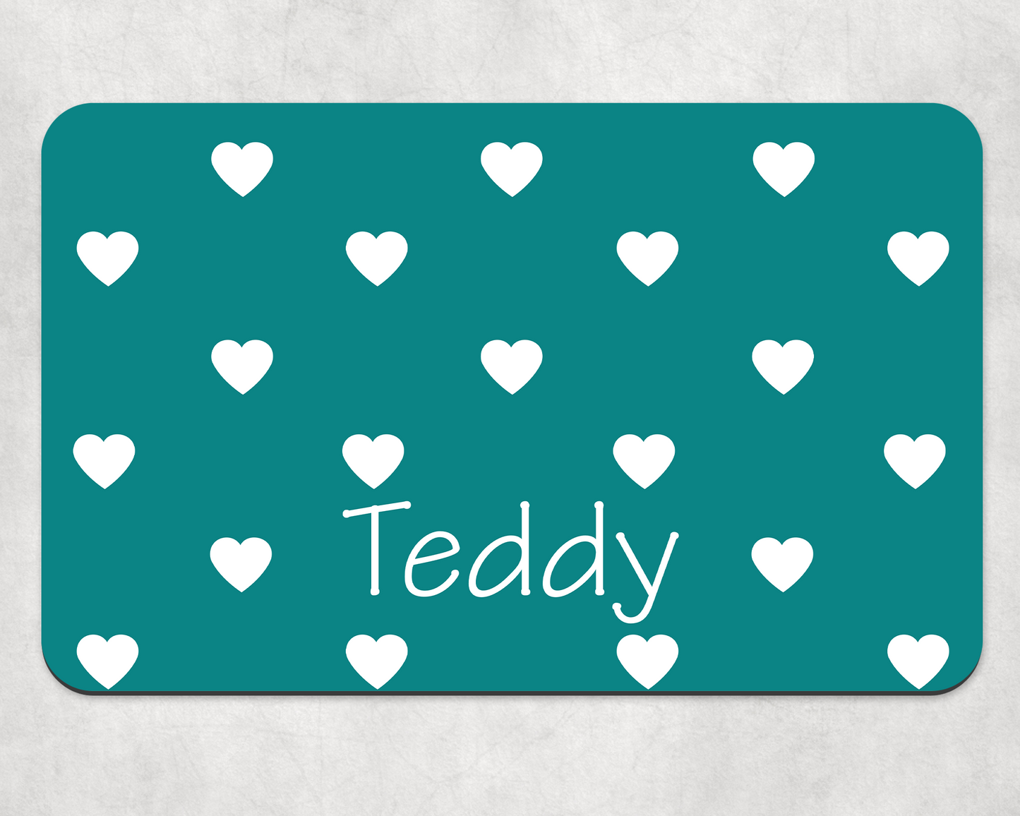 Personalised Pet Bowl Mat Love Pop Design
