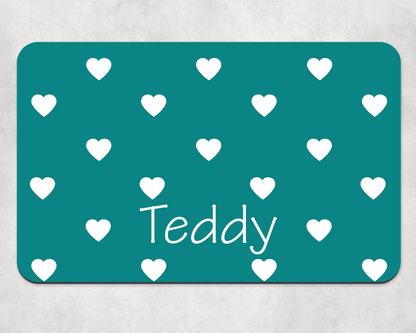 Personalised Pet Bowl Mat Love Pop Design