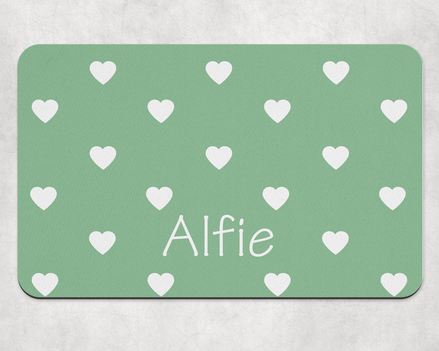 Personalised Pet Bowl Mat Love Pop Design