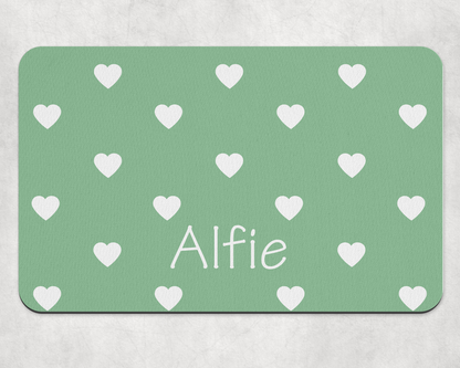 Personalised Pet Bowl Mat Love Pop Design