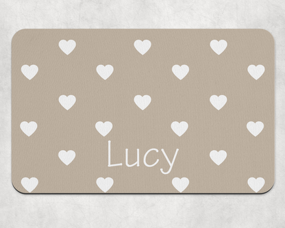 Personalised Pet Bowl Mat Love Pop Design