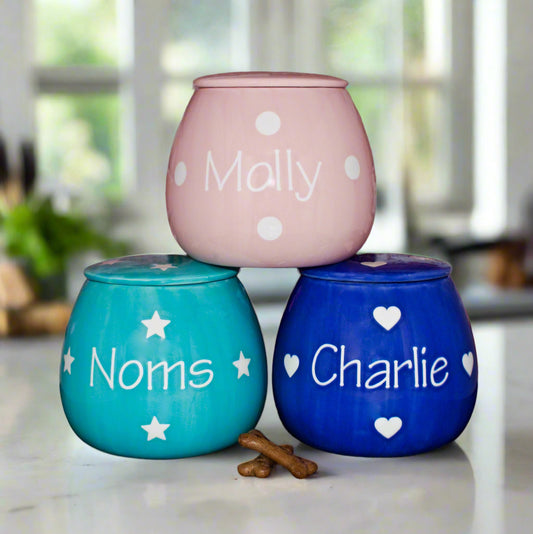 Personalised Treat Jar Polka Design