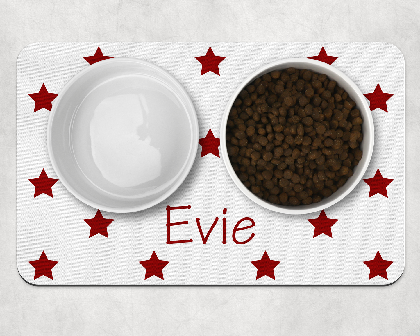 Personalised Pet Bowl Mat polka star Confetti Design