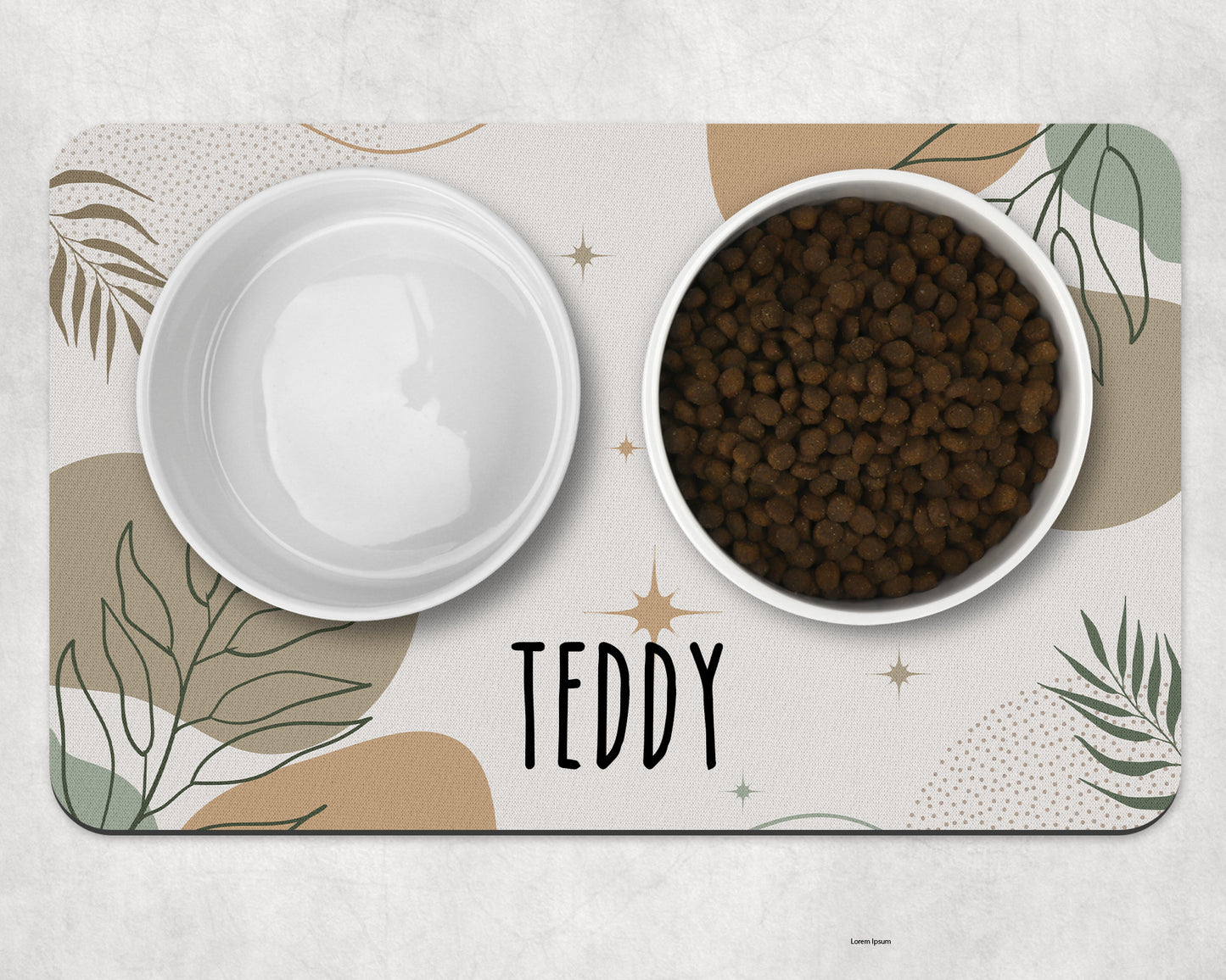 Personalised Pet Bowl Mat Boho Design