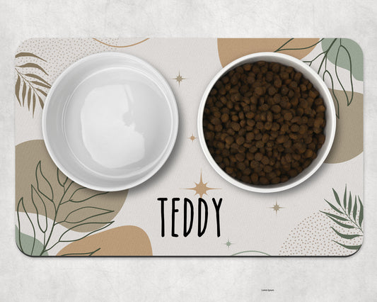 Personalised Pet Bowl Mat Boho Design