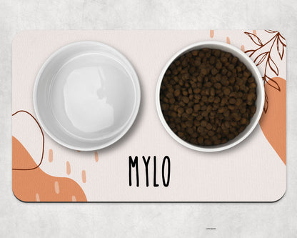 Personalised Pet Bowl Mat Boho Design
