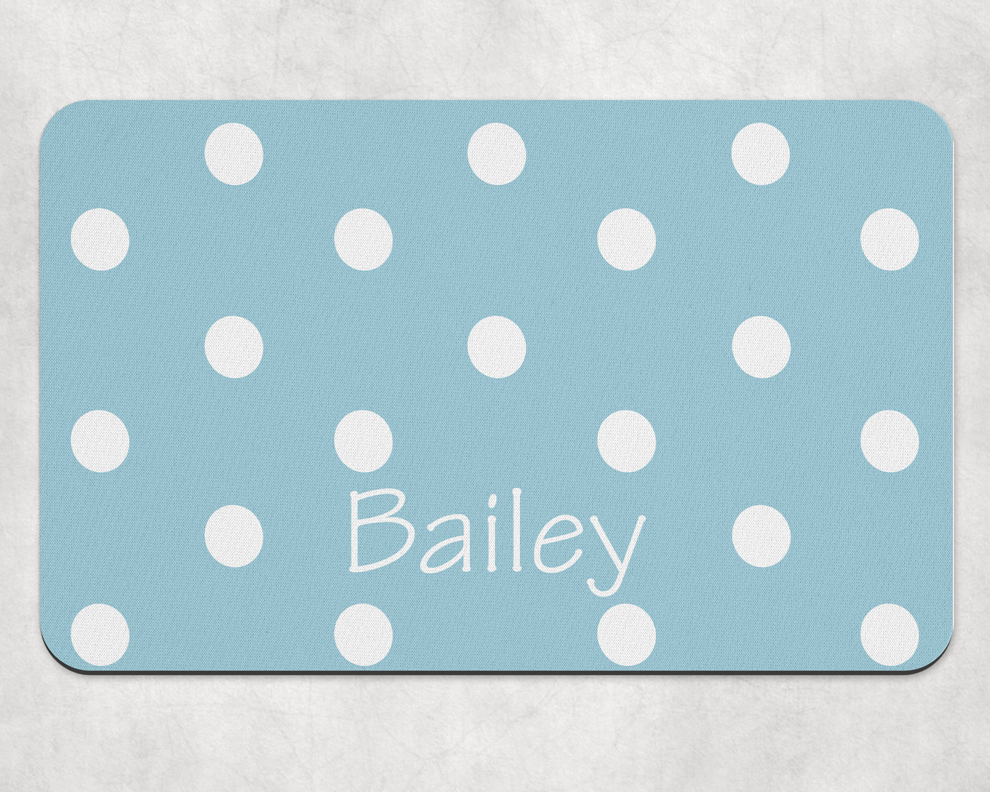 Personalised Pet Bowl Mat Polka Dot Design