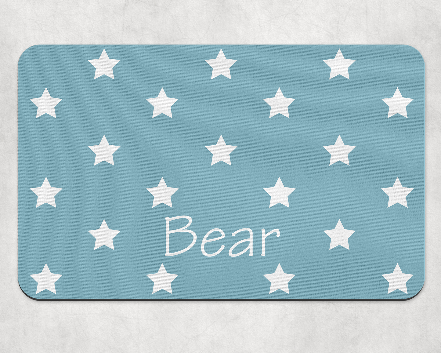Personalised Pet Bowl Mat Polka Star Design