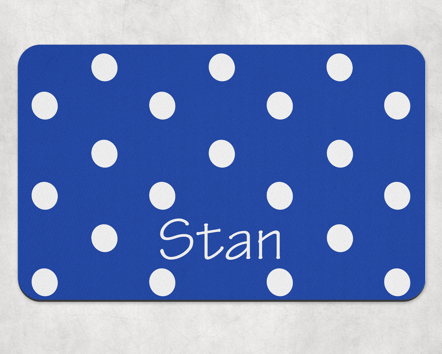 Personalised Pet Bowl Mat Polka Dot Design
