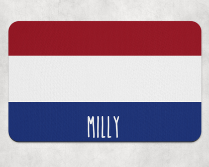 Personalised Pet Bowl Mat Flag Design