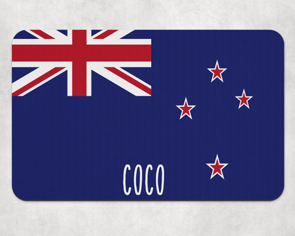 Personalised Pet Bowl Mat Flag Design