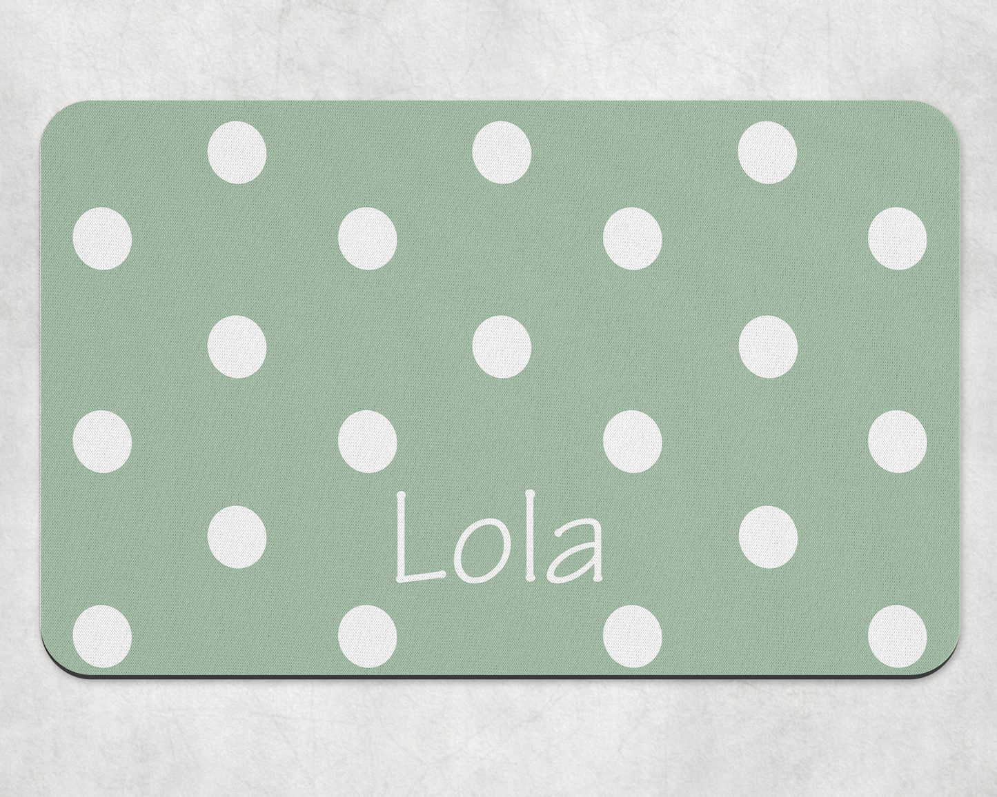 Personalised Pet Bowl Mat Polka Dot Design